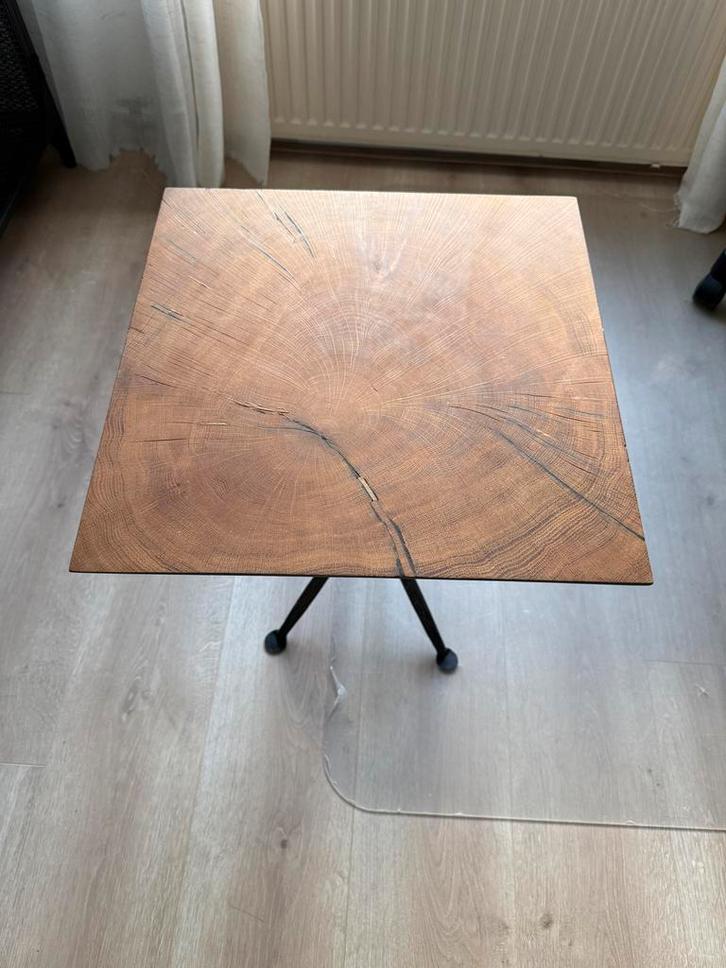 Houten Bijzettafel Vierkant, Huis en Inrichting, Tafels | Bijzettafels, Gebruikt, Vierkant, Minder dan 45 cm, Minder dan 55 cm