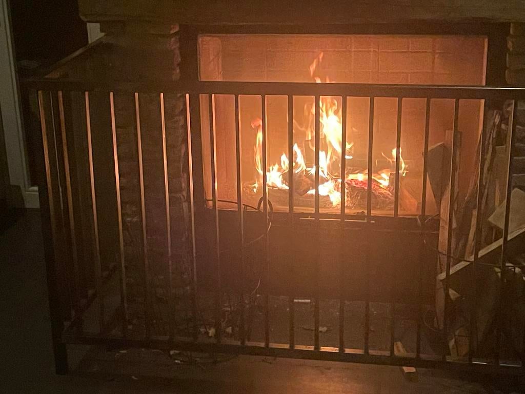 Kachel beschermrek / Open haard bescherming, Huis en Inrichting, Kachels, Gebruikt, Vrijstaand, Overige soorten, Hout, Ophalen