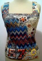 Aparte print top van Casablanca! M, Kleding | Dames, Tops, Verzenden, Zo goed als nieuw, Maat 38/40 (M), Blauw