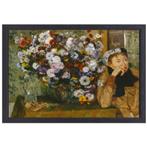 Een vrouw zittend naast een vaas met bloemen - Edgar Degas c, Verzenden