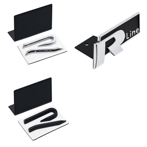 Volkswagen R-Line grill logo – nieuw (chroom/zwart), Auto-onderdelen, Klein materiaal, Volkswagen, Nieuw, Ophalen of Verzenden