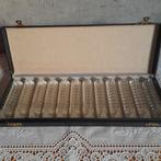 12 Antieke kristallen messenleggers in origineel doosje  N 2, Antiek en Kunst, Antiek | Glas en Kristal, Ophalen of Verzenden