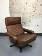 leolux draaistoel bruin leer vintage, Ophalen, Gebruikt, 50 tot 75 cm, Leer