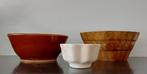 Vintage Brocante aardewerk 3 puddingvormen bruin/creme, Antiek en Kunst, Curiosa en Brocante, Ophalen of Verzenden