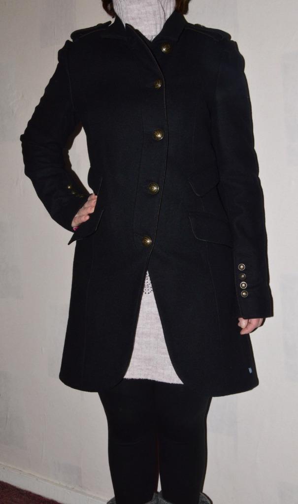 Zwarte mantel/winterjas van Dept - maat M., Kleding | Dames, Jassen | Winter, Zo goed als nieuw, Maat 38/40 (M), Zwart, Verzenden