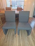 Grijze Stoffen Eetkamerstoelen 4 stuks, Huis en Inrichting, Stoelen, Ophalen, Gebruikt, Grijs, Stof