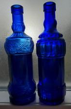 2 X Kobalt blauw fles , spanje, Gebruikt, Ophalen of Verzenden