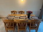 Licht eiken eethoek met 6 stoelen, Huis en Inrichting, Stoelen, Ophalen, Gebruikt, Bruin, Vijf, Zes of meer stoelen