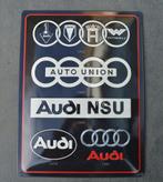 Audi logo evolutie bord | TT 80 coupe 100 A4 cabrio 200 | 30, Nieuw, Reclamebord, Ophalen of Verzenden