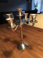 Vijf arms zilveren stalen kandelaar kandelaars kandelaren, Ophalen of Verzenden, Nieuw, Kandelaar, 25 tot 50 cm