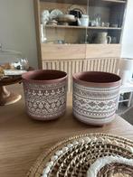 2x Bohemian bloempot, Kunststof, Rond, Ophalen of Verzenden, Zo goed als nieuw