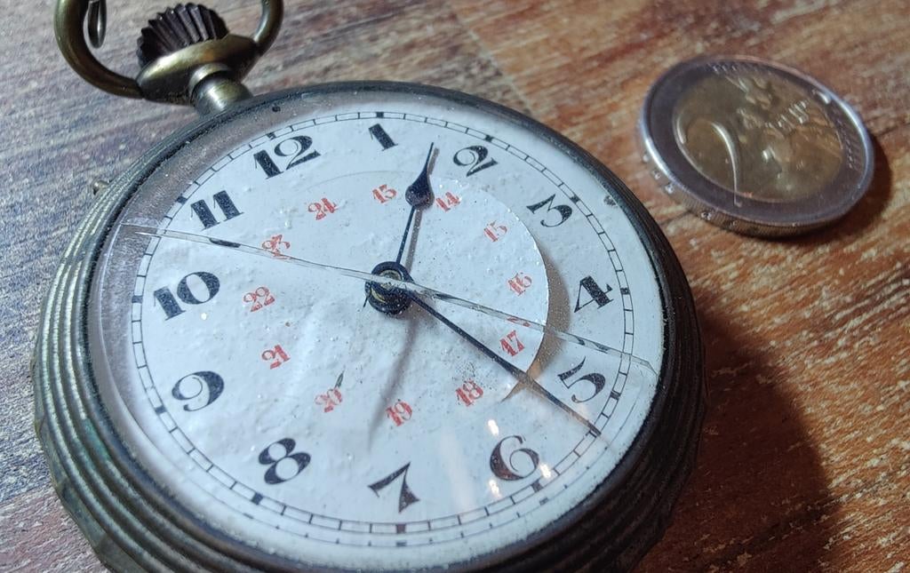 Oud Frans zilveren zakhorloge - Defect, Antiek en Kunst, Antiek | Klokken, Ophalen of Verzenden