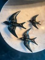 Donkerblauwe keramieken zwaluwen – set van 3, Ophalen of Verzenden