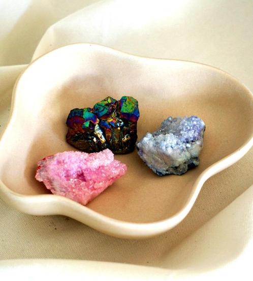 3 prachtige Aura Kwarts stenen, Verzamelen, Mineralen en Fossielen, Mineraal, Verzenden