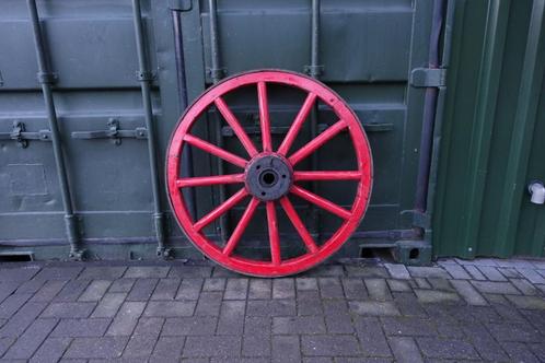 Karrewiel, houten wagenwiel, originele wagenwielen, ø 94 cm., Antiek en Kunst, Curiosa en Brocante, Ophalen of Verzenden