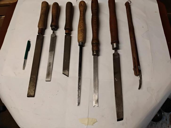 Zeer grote draaibeitels, houtdraaibeitels, beitels, Antiek en Kunst, Antiek | Gereedschap en Instrumenten, Ophalen of Verzenden
