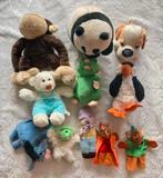 Knuffels 9 stuks en 2 handpoppen., Ophalen of Verzenden, Zo goed als nieuw, Beer
