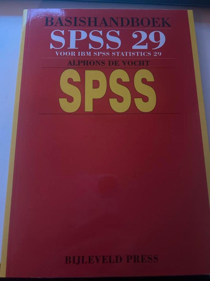 Basishandboek SPSS 29 - Alphons de Vocht, Boeken, Schoolboeken, Zo goed als nieuw, Ophalen of Verzenden