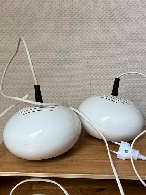 Set van 2 vintage hanglampen space age bollen retro, Huis en Inrichting, Lampen | Hanglampen, Zo goed als nieuw, Minder dan 50 cm