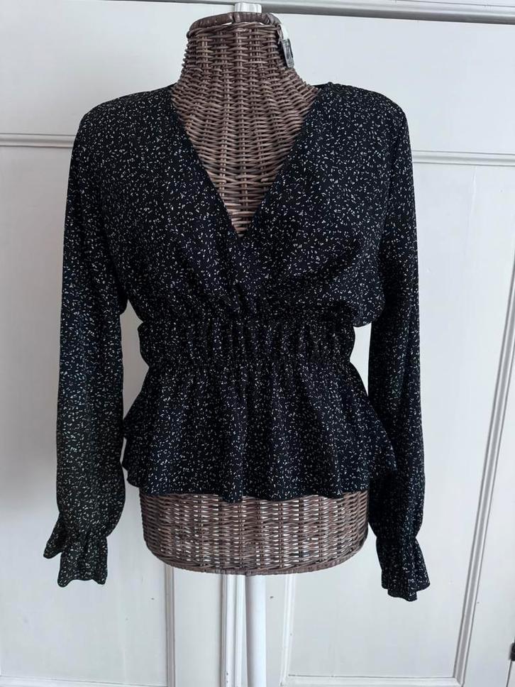 Zwart blousje Shein maat L, Kleding | Dames, Blouses en Tunieken, Zo goed als nieuw, Maat 42/44 (L), Zwart, Ophalen of Verzenden