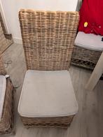 Rieten Eetkamerstoel met Kussen, Huis en Inrichting, Stoelen, Ophalen, Gebruikt, Bruin, Riet of Rotan