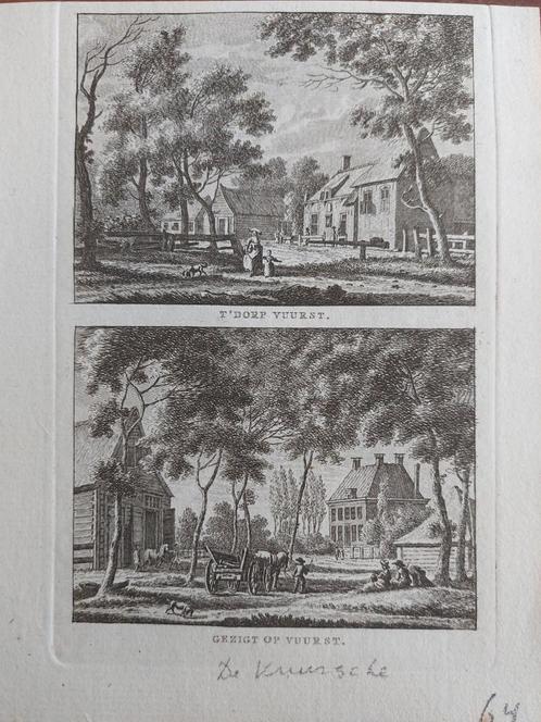 219-220 /  Dorp en gezicht Vuurst - Lage Vuursche, Antiek en Kunst, Kunst | Etsen en Gravures, Ophalen of Verzenden