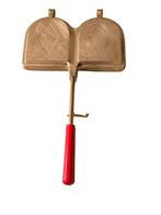 Vintage Tosti-ijzer met Rode Handgreep, Huis en Inrichting, Ophalen of Verzenden, Gebruikt