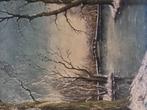 Antiek olieverfschilderij winterlandschap CK vd Walle, Ophalen of Verzenden