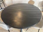 Zwarte ronde tafel, Huis en Inrichting, Tafels | Eettafels, Ophalen, Gebruikt, Vijf personen of meer, 100 tot 150 cm
