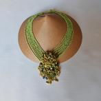 KRALENKETTING KLEUR GROEN, Sieraden, Tassen en Uiterlijk, Ophalen, Zo goed als nieuw, Groen, Glas of Kristal