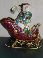 decoratie slee emaille kerst kerstmann, Ophalen of Verzenden, Gebruikt