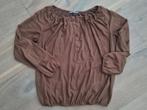 bruin-cognac kleur suedine blouse, mt L, Kleding | Dames, Blouses en Tunieken, Maat 42/44 (L), Ophalen of Verzenden, Zo goed als nieuw