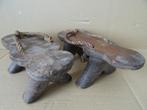 Curiosa Afrikaanse inheemse houten schoenen sandalen 1950, Ophalen of Verzenden