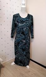 Provence,  zwart-aqua-wit tinten jurk,  maat 42., Zwart, Maat 42/44 (L), Ophalen of Verzenden, Zo goed als nieuw