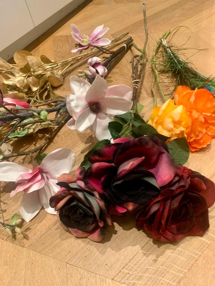 Decoratieve Bloemen en Takken Set, Huis en Inrichting, Woonaccessoires | Kunstplanten en Kunstbloemen, Zo goed als nieuw, Binnen