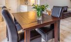 mooie koloniale eettafel met 4 stoelen, Ophalen, Gebruikt, Koloniaal, Teakhout