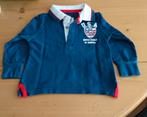 Mooie donkerblauwe polo met lange mouw en applicatie. Mt.80., Kinderen en Baby's, Babykleding | Maat 80, Verzenden, Nieuw, Jongetje