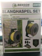 Benson Slanghaspel set 2 In 1 - Inclusief 25m Slang, Tuin en Terras, Tuinslangen, Ophalen, Nieuw, Tuinslang