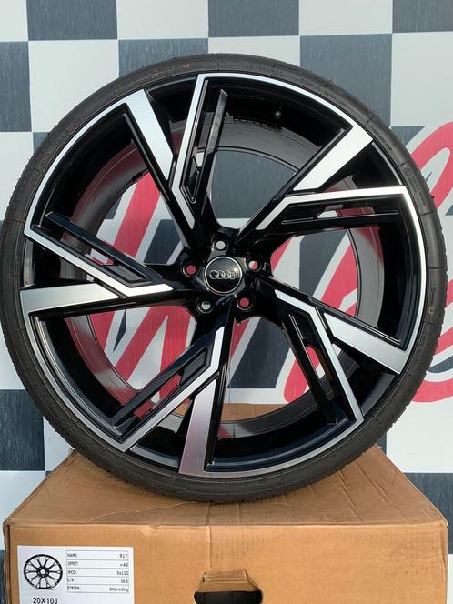 20” Inch Audi NEW RS6 velgen 5x112 A5 A7 A6 Zwart RS4 + band, Auto-onderdelen, Banden en Velgen, Velg(en), Zomerbanden, 20 inch
