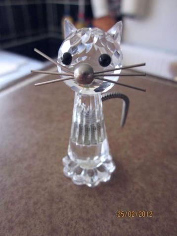 Swarovski kat USA met puntige oortjes incl doos & certificaa beschikbaar voor biedingen