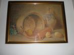 Schilderij aquarel f. Schmidt 1911 stilleven in een mooie a, Antiek en Kunst, Ophalen of Verzenden