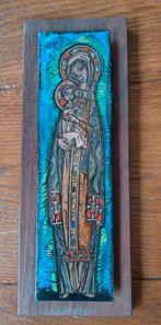 Decoratieve emaille Maria met kindje Jezus van Woltermans, Antiek en Kunst, Antiek | Religie, Ophalen of Verzenden