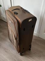 Bruine grote koffer met wieltjes, Sieraden, Tassen en Uiterlijk, Koffers, Gebruikt, 45 tot 55 cm, Slot, Zacht kunststof