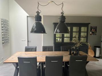 6 industriële eetkamerstoelen antraciet beschikbaar voor biedingen