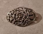 Mooie oude tinnen broche - gemerkt, Ophalen of Verzenden, Overige materialen, Broche