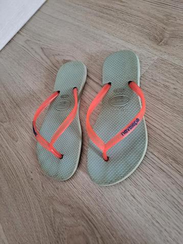 Havaianas slim teenslippers maat 35/36 lichtblauw koraal beschikbaar voor biedingen