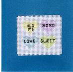 kaart met geborduurde hartsnoepjes met tekst (1460), Ophalen of Verzenden, Nieuw, Overige thema's