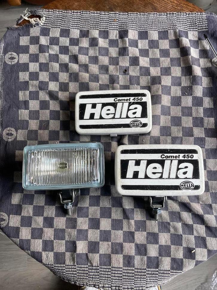 Oldtimer 2 witte mistlampen met covers comet 450, Auto-onderdelen, Verlichting, Gebruikt, Ophalen of Verzenden