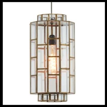 Hanglamp goud glas Lamp brons Light & Living H45 Nieuw  beschikbaar voor biedingen