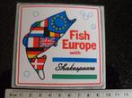 sticker fish europe with shakespeare logo hengelsport, Verzenden, Zo goed als nieuw, Merk